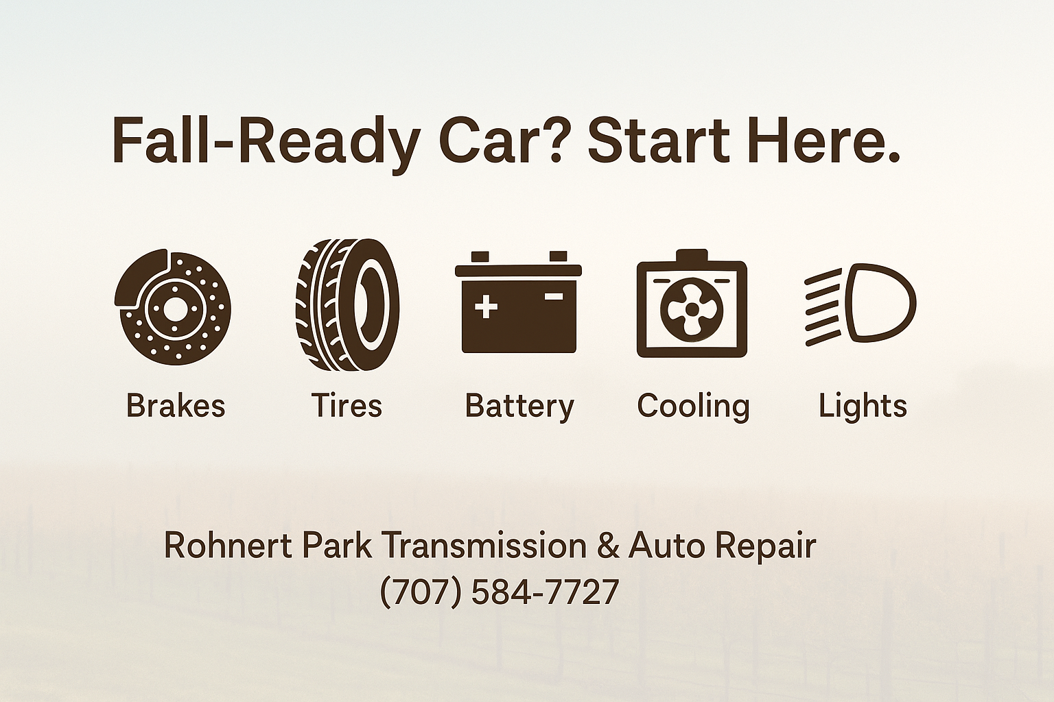 Get Your Vehicle Fall-Ready: September 2025 Complete Car Care Checklist for Sonoma County Drivers